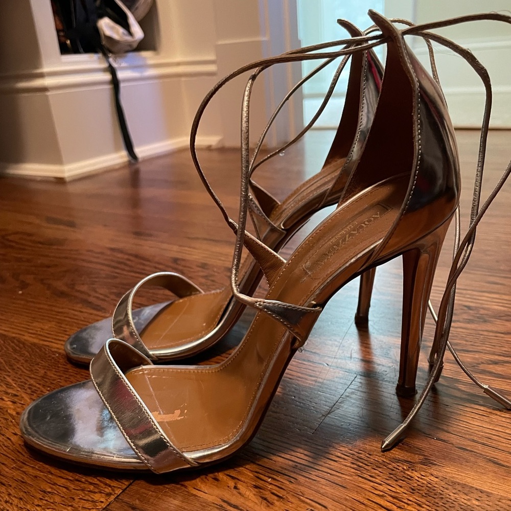 Silver Aquazzura Heels